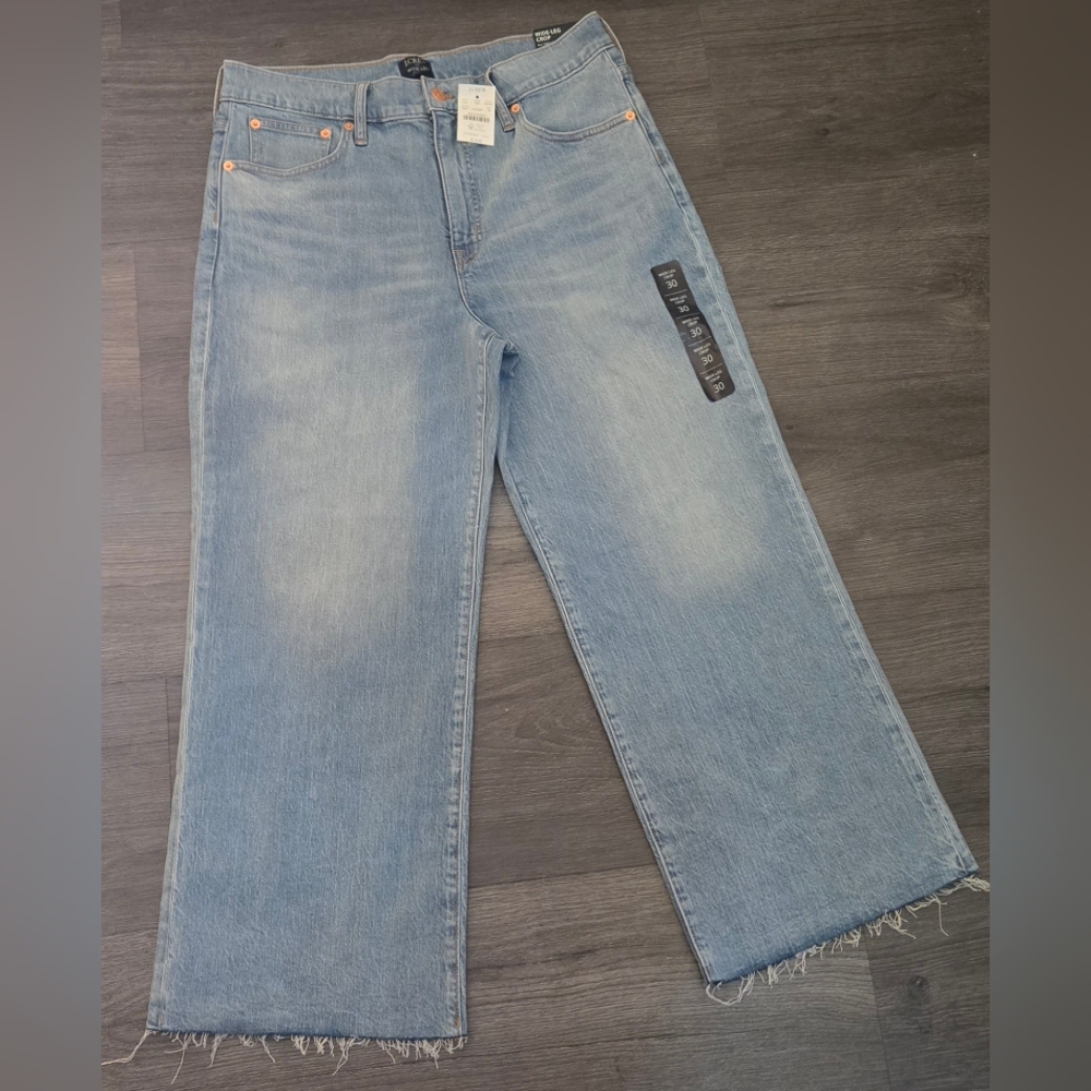 J. Crew Light Blue Flare & Wide Leg Crop Jeans
